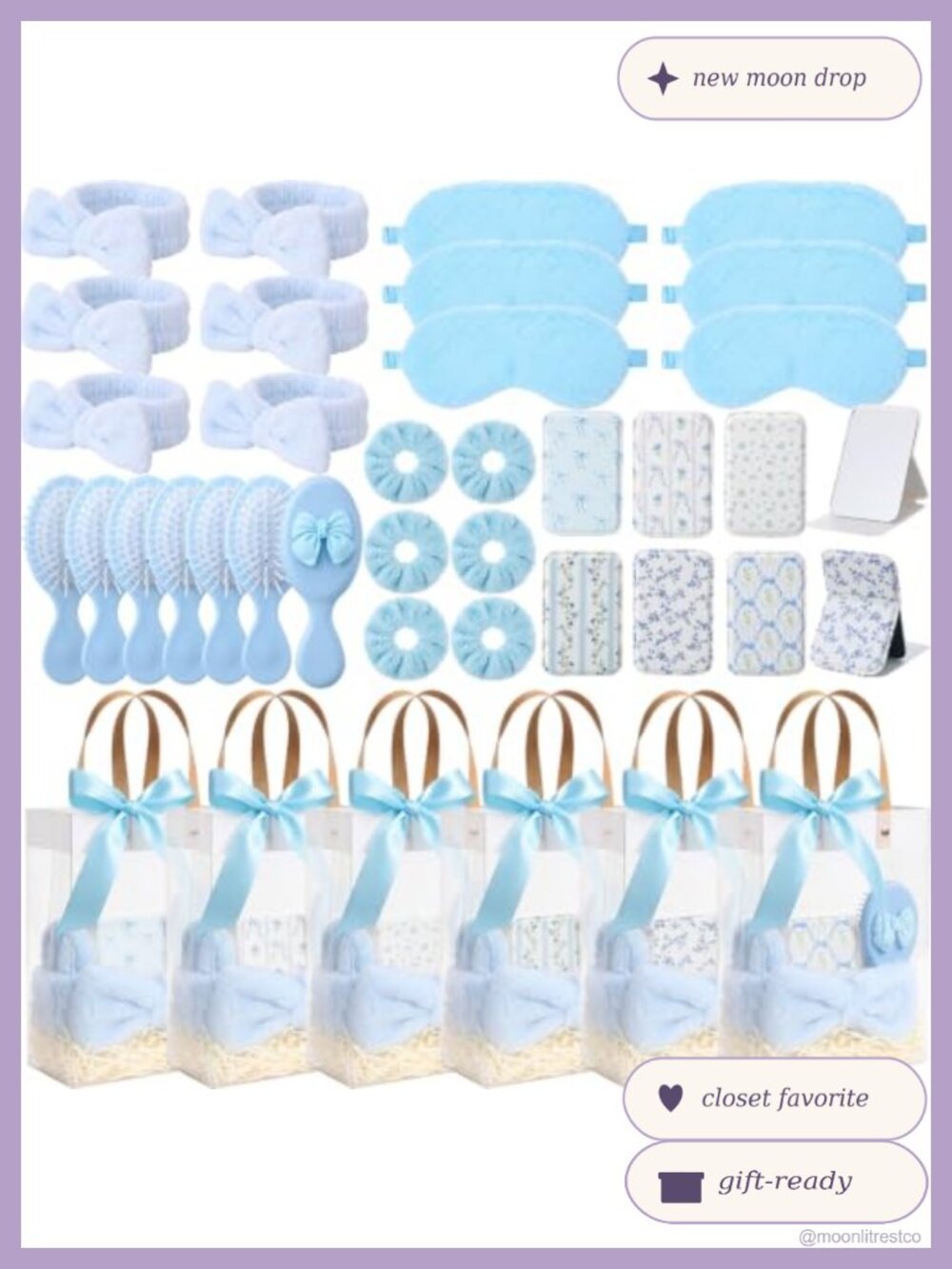 6 Set Spa Sleepover Party Supplies Coral Fleece Eye Masks Mirrors Combs